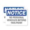 Signmission No Personal Vehicles Beyond This Point OSHA Notice Sign, Plastic, 14in W x 10in L, 2PK OS-2PACK-NS-P-1014-L-14740 - alternate 1